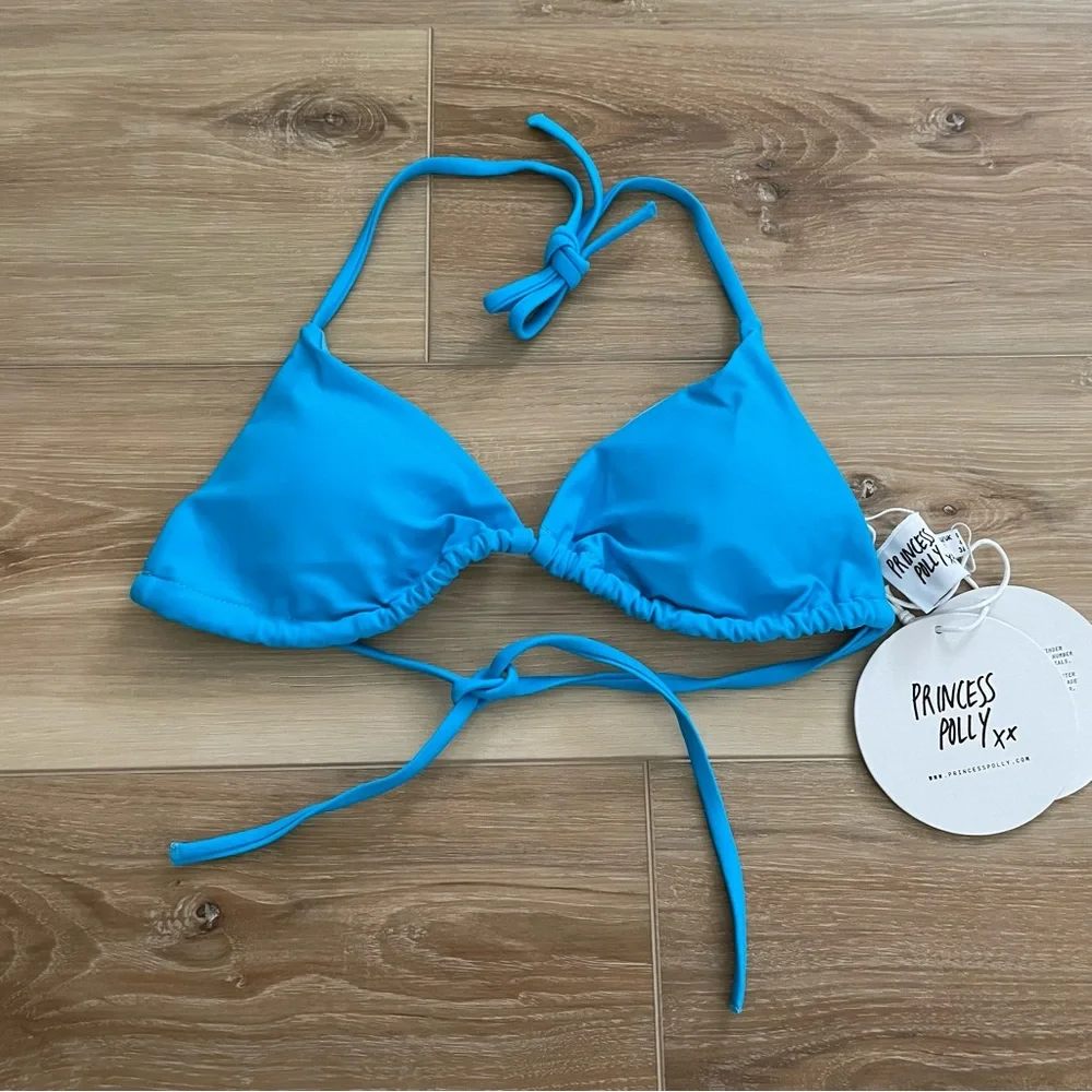 Princess Polly Ellery Bikini Top Blue sz 4 - Picture 1 of 5
